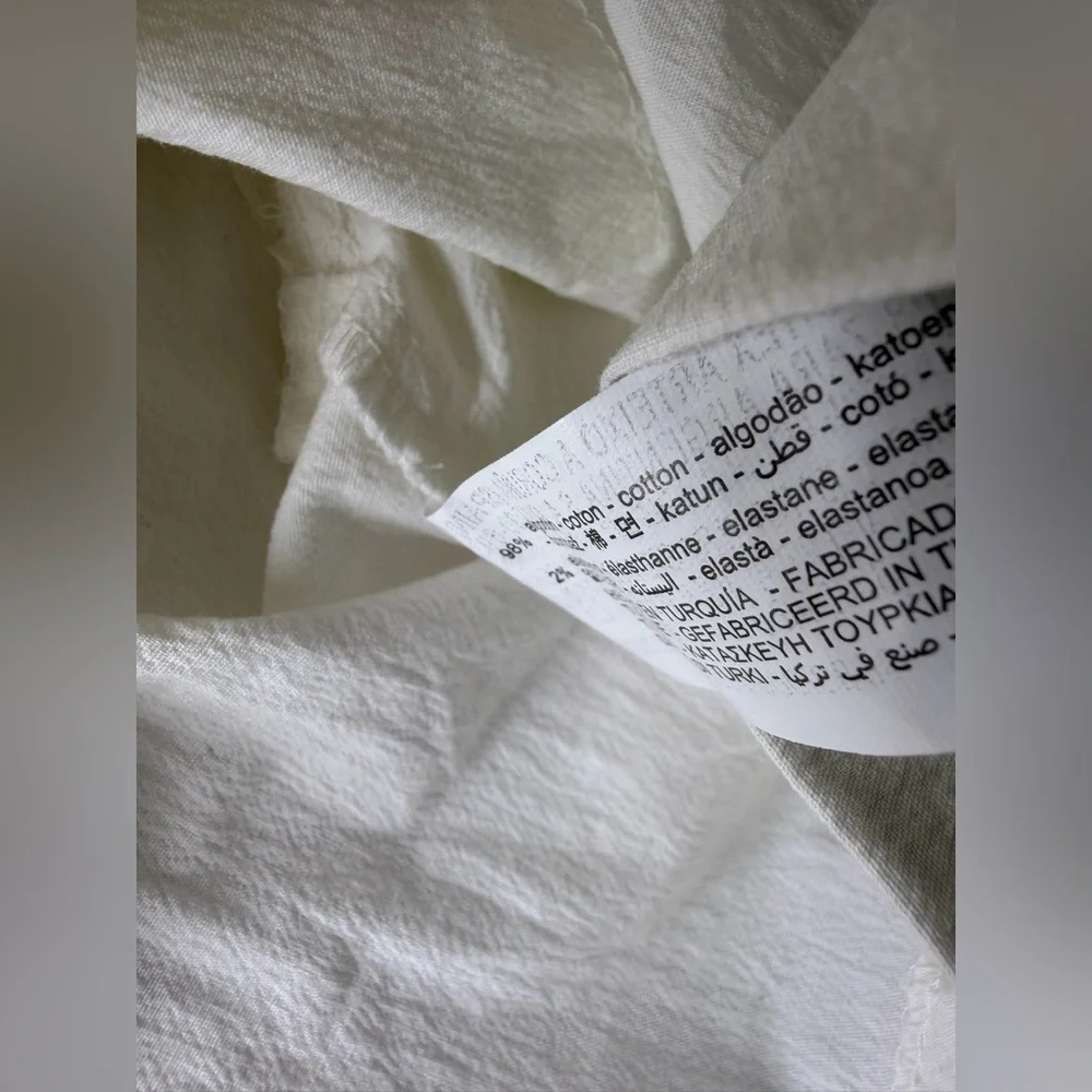 Zara Boxy Twist Hem White Collared Cropped Shirt - Picture 10 of 17